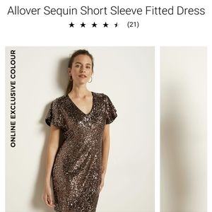 RW&CO Sequined Dress, size L, black & silver & brown.